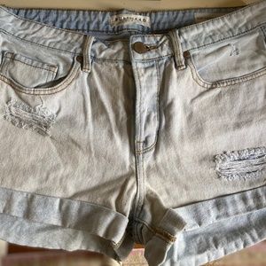 Girlfriend Light Wash Denim Shorts